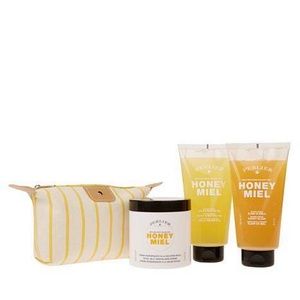 Perlier Honey Bath + Body Trio, Bag + Handcream